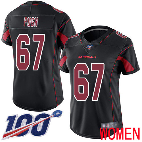 Arizona Cardinals Limited Black Women Justin Pugh Jersey NFL Football #67 100th Season Rush Vapor Untouchable